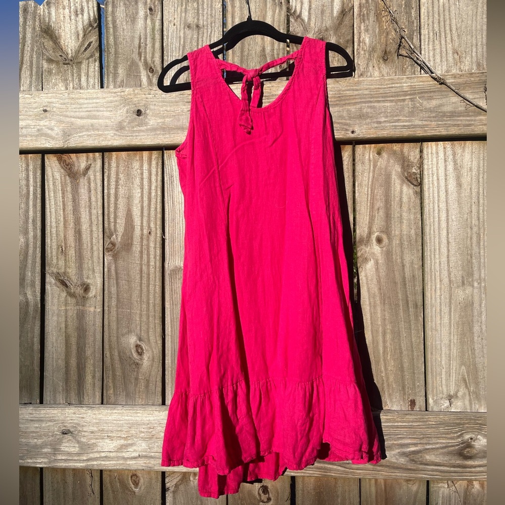 Terzo Millennio LInen Pink Midi Dress Size M